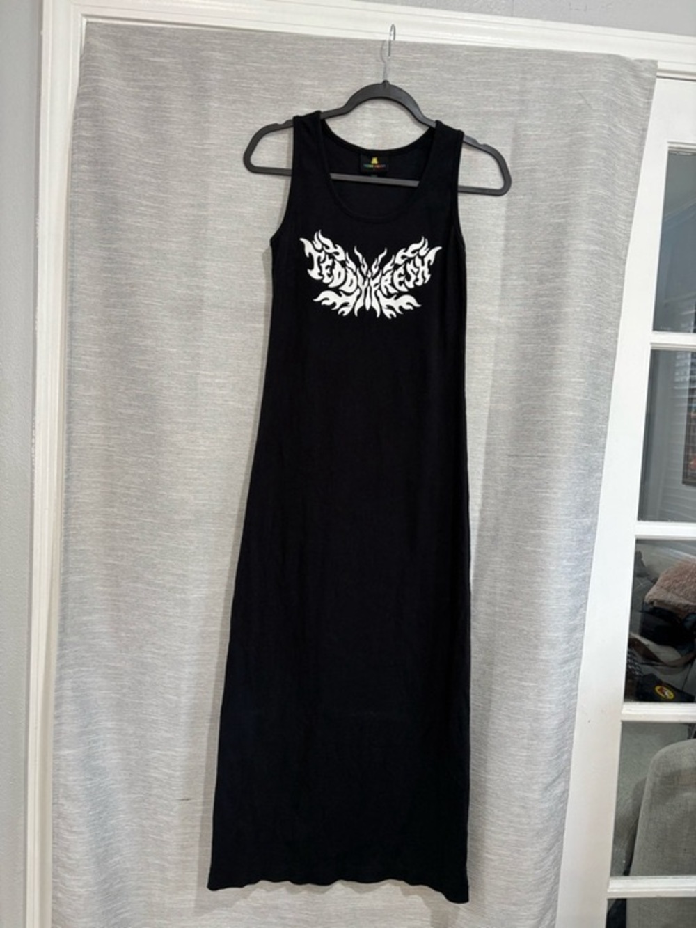 Black Graphic Tank Maxi Dress - Unbranded